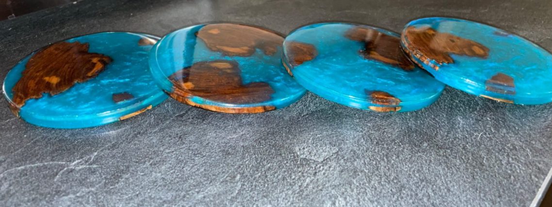 dessous de verres en résine epoxy